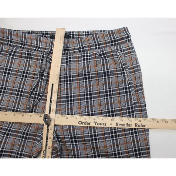 Forever 21 men's tapered leg plaid drawstring pull‎ on pants XL - Picture 8 of 16